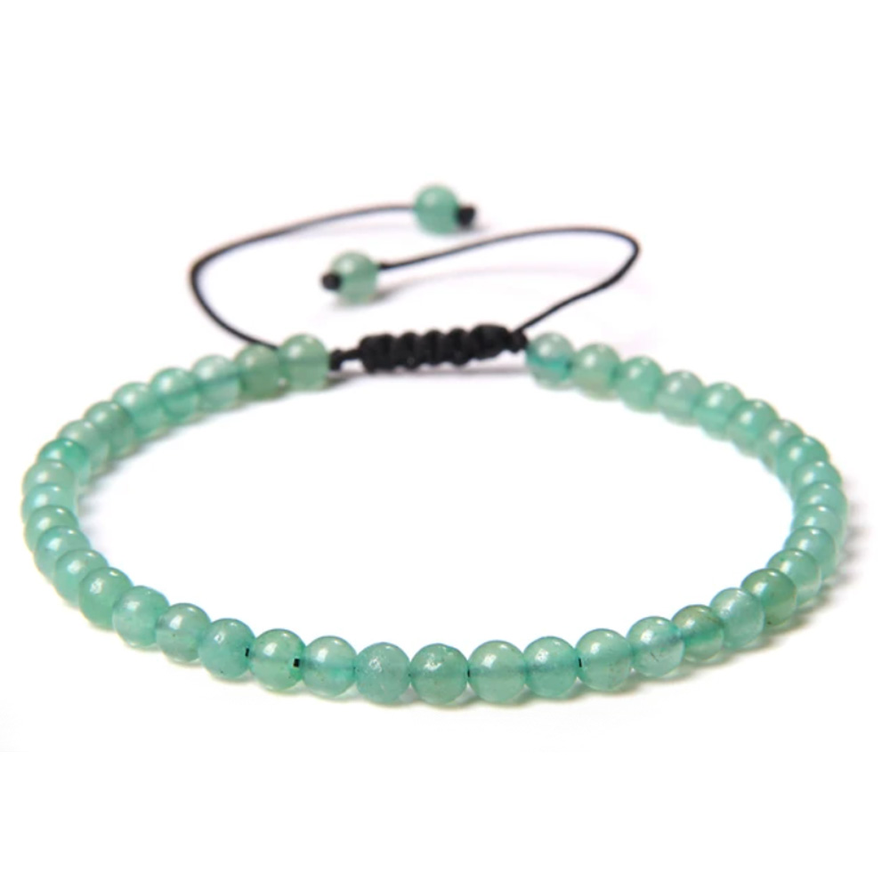 Bransoleta Bransoletka Kulki 4mm Kamień Naturalny Awenturyn Rękodzieło Handmade