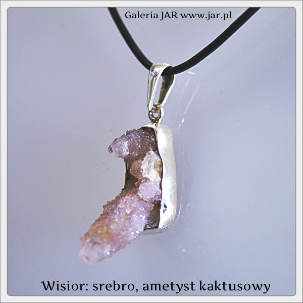 WISIOR AMETYST KAKTUSOWY SREBRO BIZ234