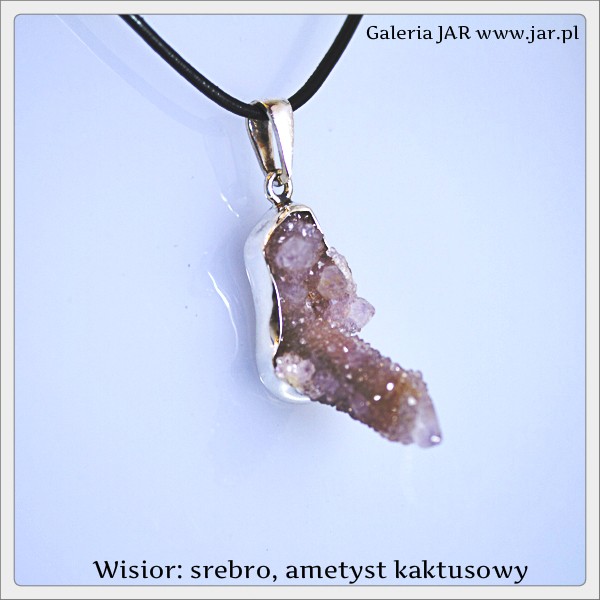 WISIOR AMETYST KAKTUSOWY SREBRO BIZ234