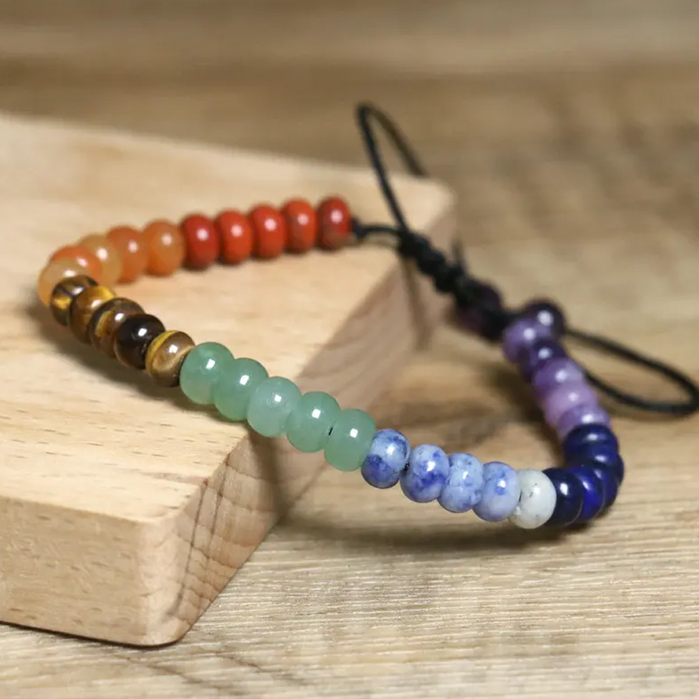 Bransoleta Bransoletka Oponki 5 x 8 mm Czakry Regulowana Rękodzieło Handmade