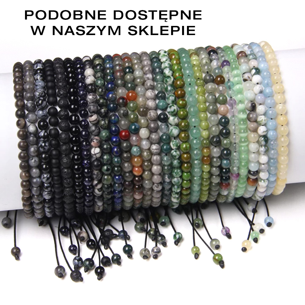 Bransoleta Bransoletka Kulki 4mm Kamień Naturalny Krwawnik Heliotrop Rękodzieło Handmade