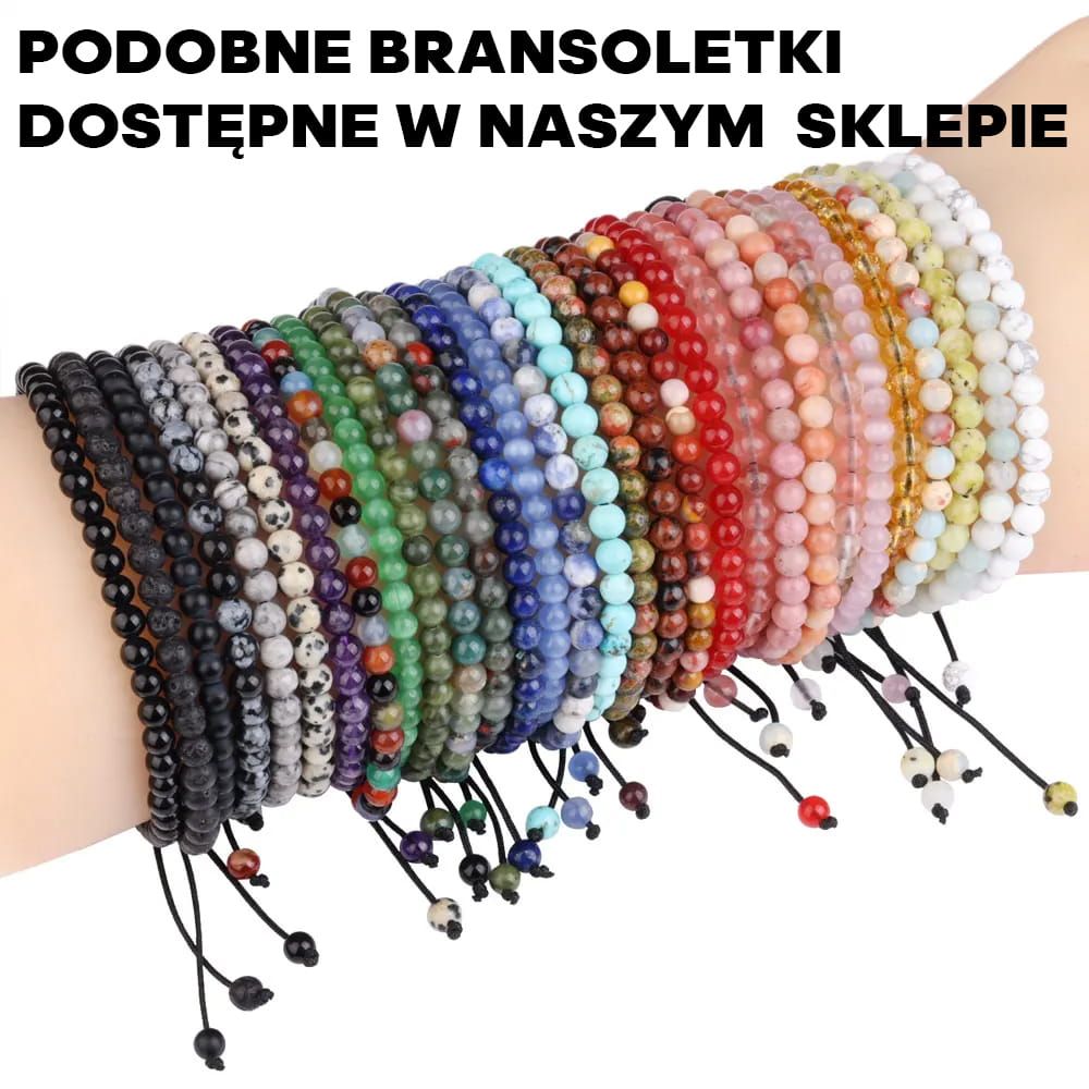 Bransoleta Bransoletka Kulki 4mm Kamień Naturalny Awenturyn Rękodzieło Handmade