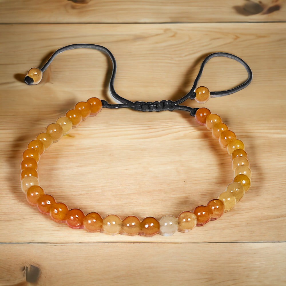 Bransoleta Bransoletka Kulki 4mm Kamień Naturalny Karneol Rękodzieło Handmade – zdjęcie 6