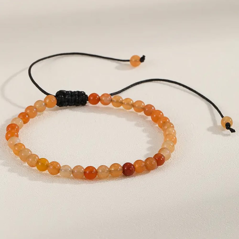 Bransoleta Bransoletka Kulki 4mm Kamień Naturalny Karneol Rękodzieło Handmade – zdjęcie 5