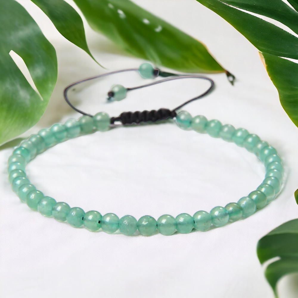 Bransoleta Bransoletka Kulki 4mm Kamień Naturalny Awenturyn Rękodzieło Handmade