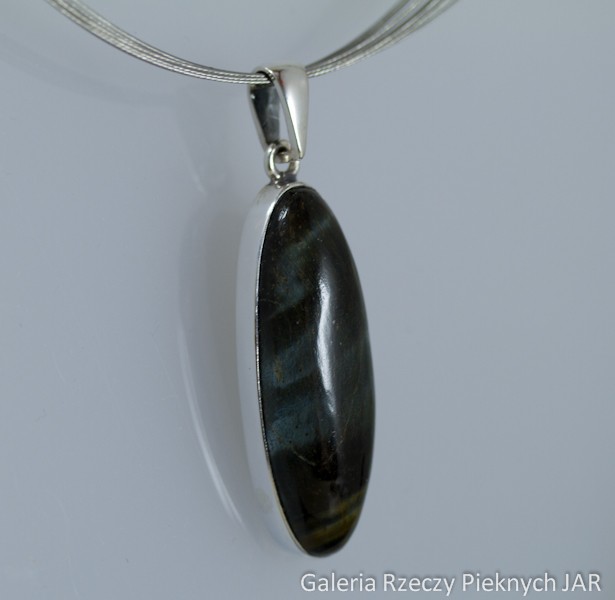 WISIOR KWARCOWE KOCIE OKO SREBRO BWI73