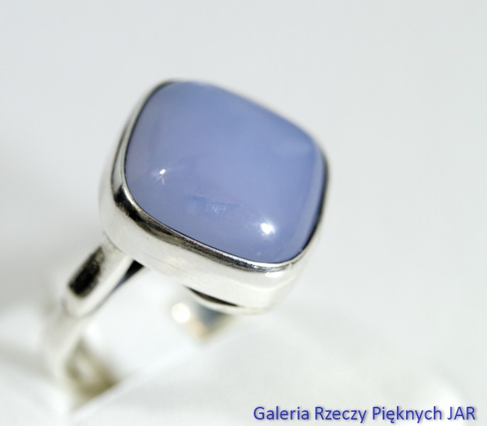 PIERŚCIONEK CHALCEDON BŁĘKITNY NAMIBIA SREBRO R16 BIZ104