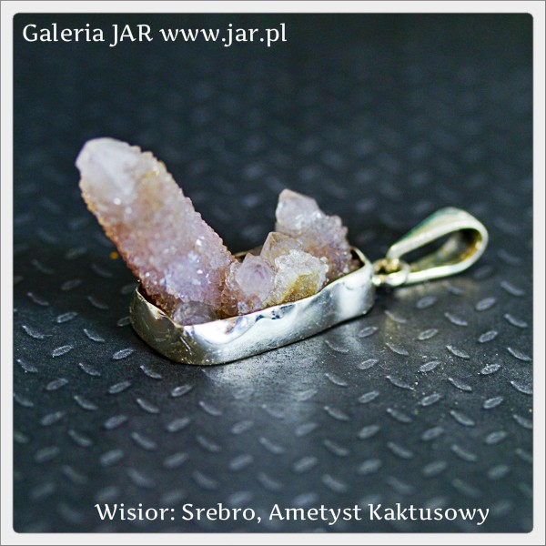 WISIOR AMETYST KAKTUSOWY SREBRO BIZ234