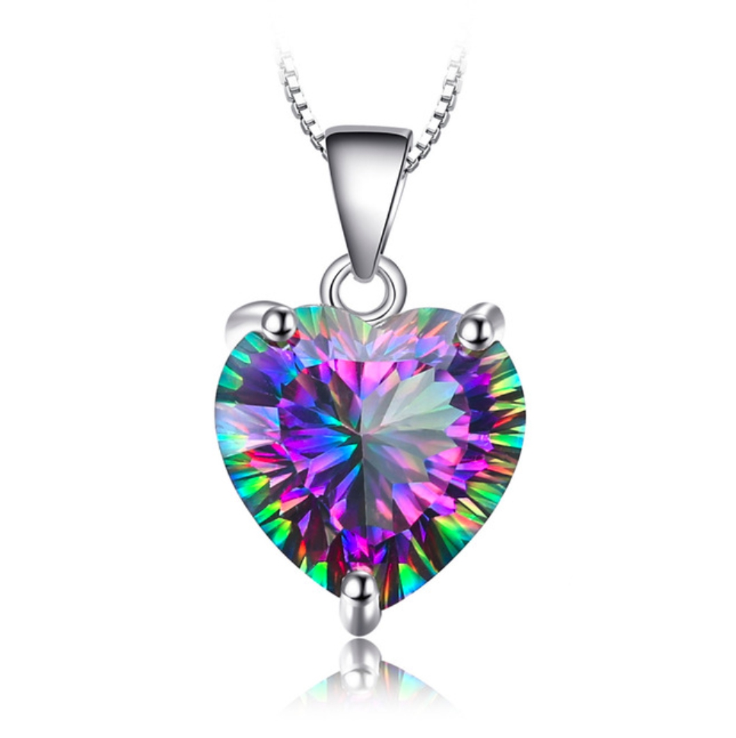 ZAWIESZKA WISIOR MYSTIC TOPAZ SREBRO SERCE BIZ2000
