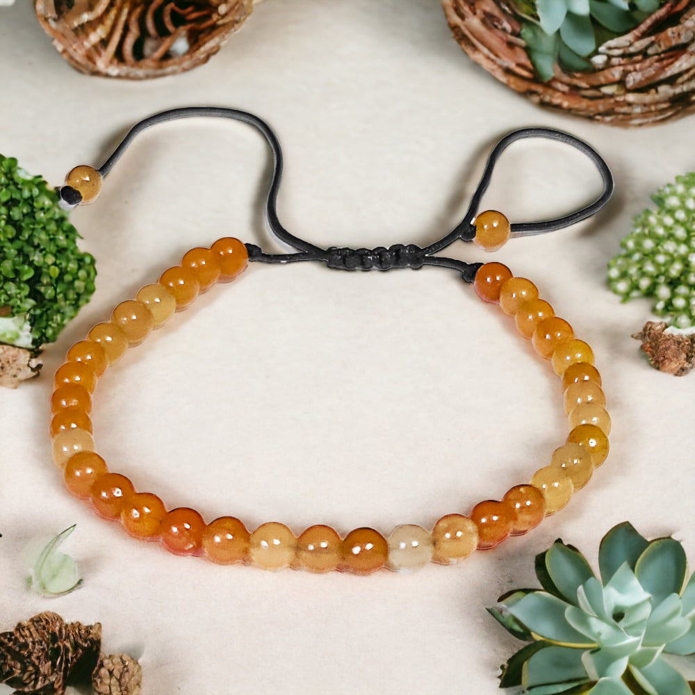 Bransoleta Bransoletka Kulki 4mm Kamień Naturalny Karneol Rękodzieło Handmade – zdjęcie 4