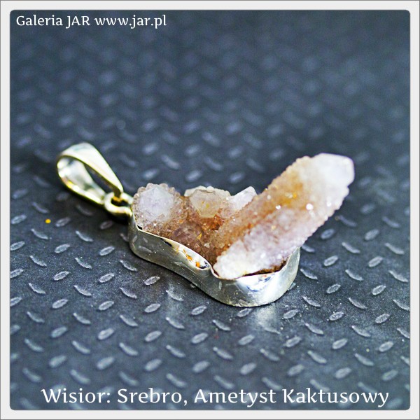 WISIOR AMETYST KAKTUSOWY SREBRO BIZ234